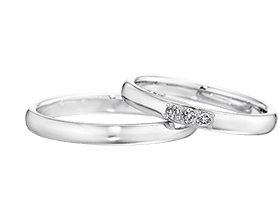 Pair of platinum wedding bands